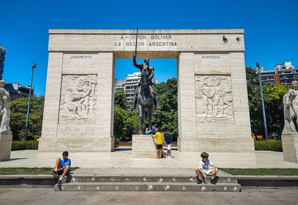 Rivadavia Park and Monument to the Liberator Simón Bolívar in Buenos Aires.