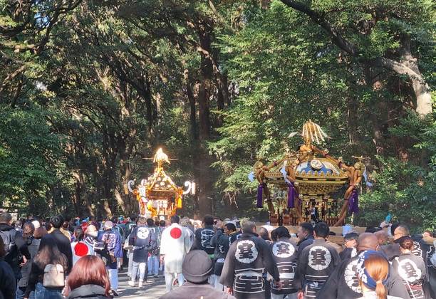 Meiji Jingu Shrine, Tokyo, Japan on National Day.