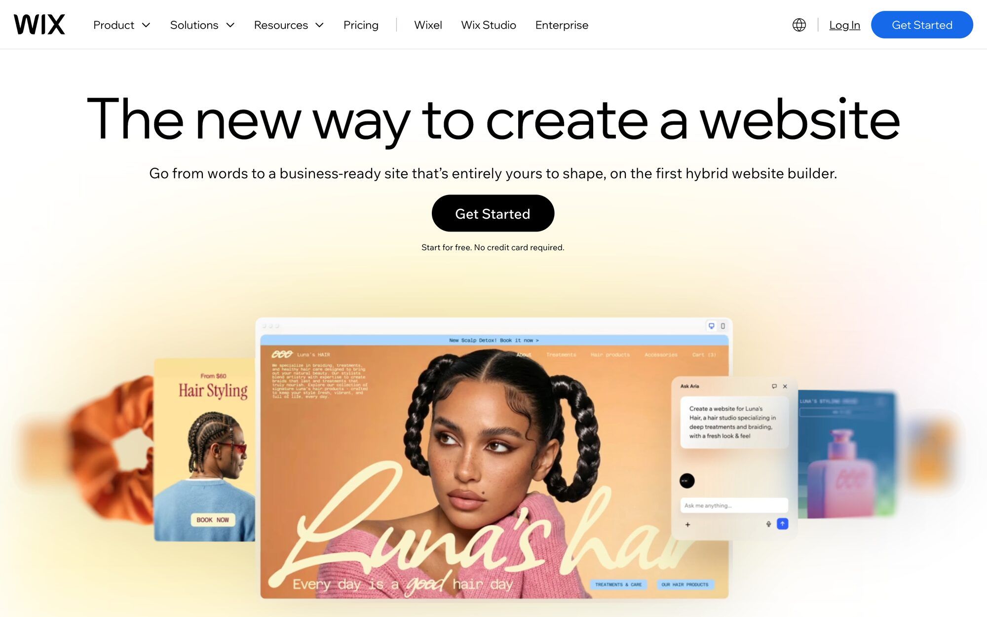 Wix homepage — drag-and-drop website builder