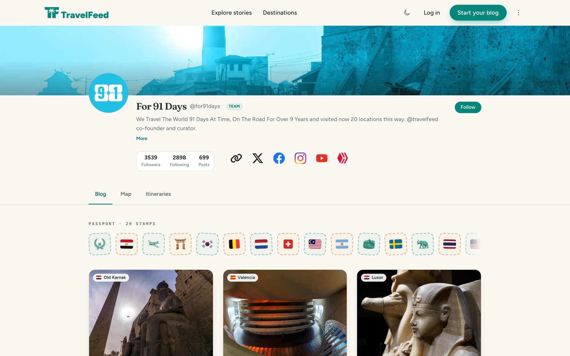 The TravelFeed community feed — travel stories from members around the world