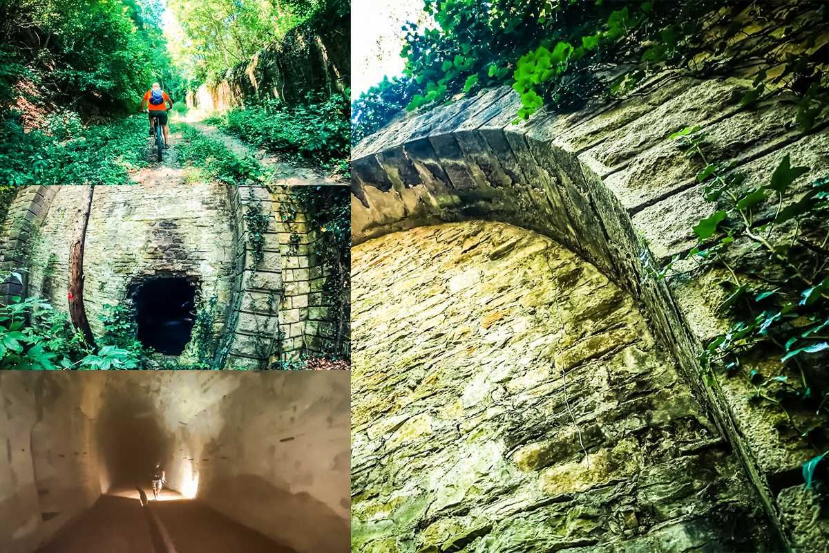 Cycling to the north part of the abandoned tunnel in Bulgaria