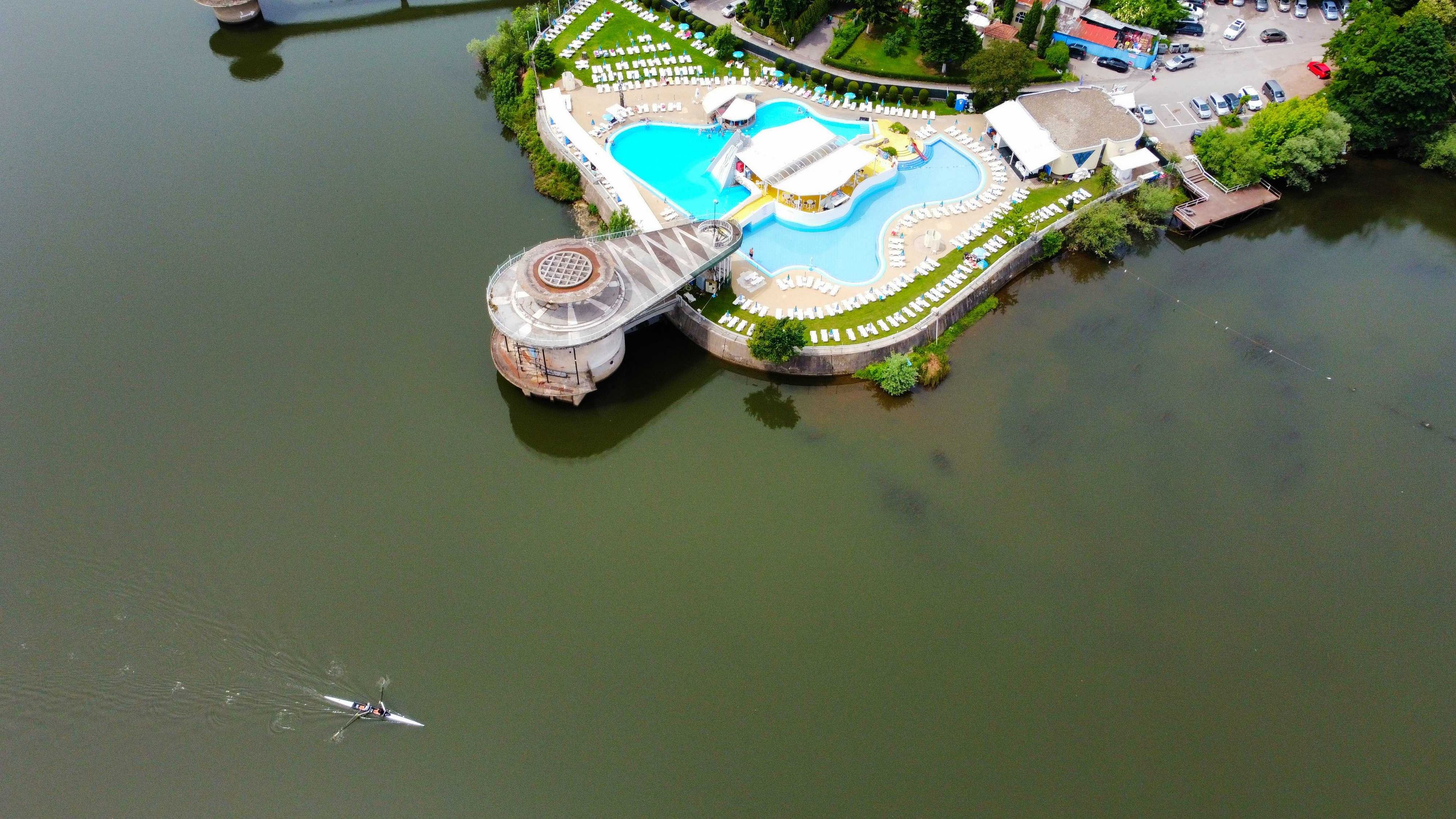 Aerial walk over the Panchareev Lake 