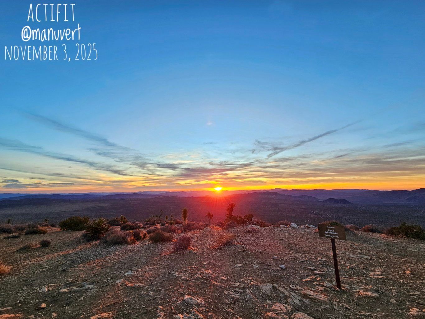 From sunrise to sunset - My Actifit Report Card: November 3 2025