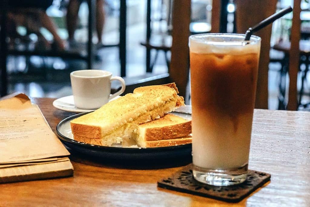 Coffee and Kaya toast at The Leaf & Co. Cafè