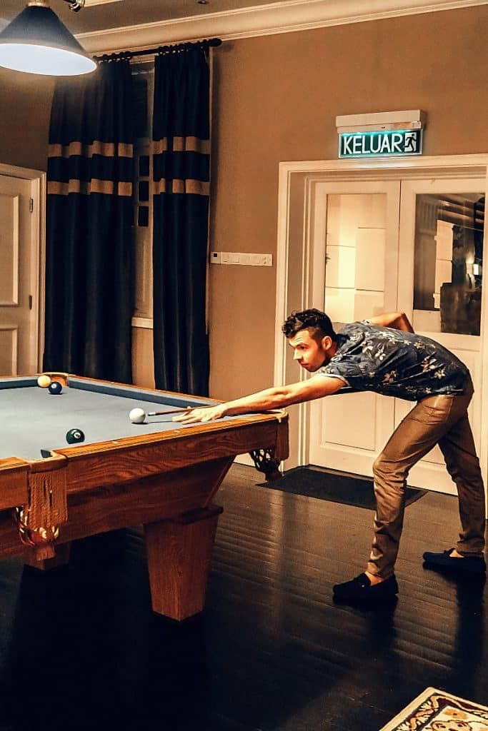 playing billiard