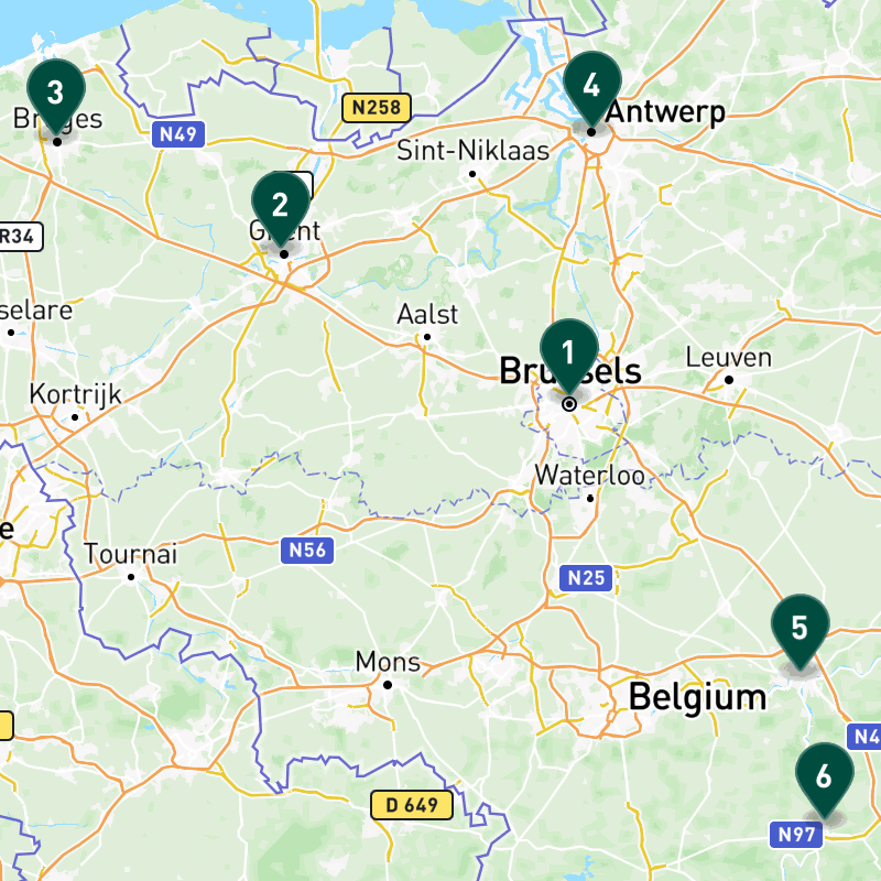 Must-See Belgium map