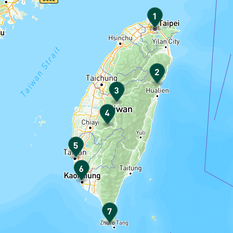 Taiwan Must-Sees map