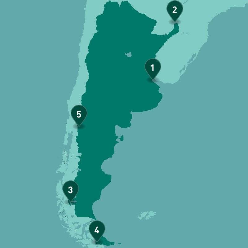 Highlights of Argentina map