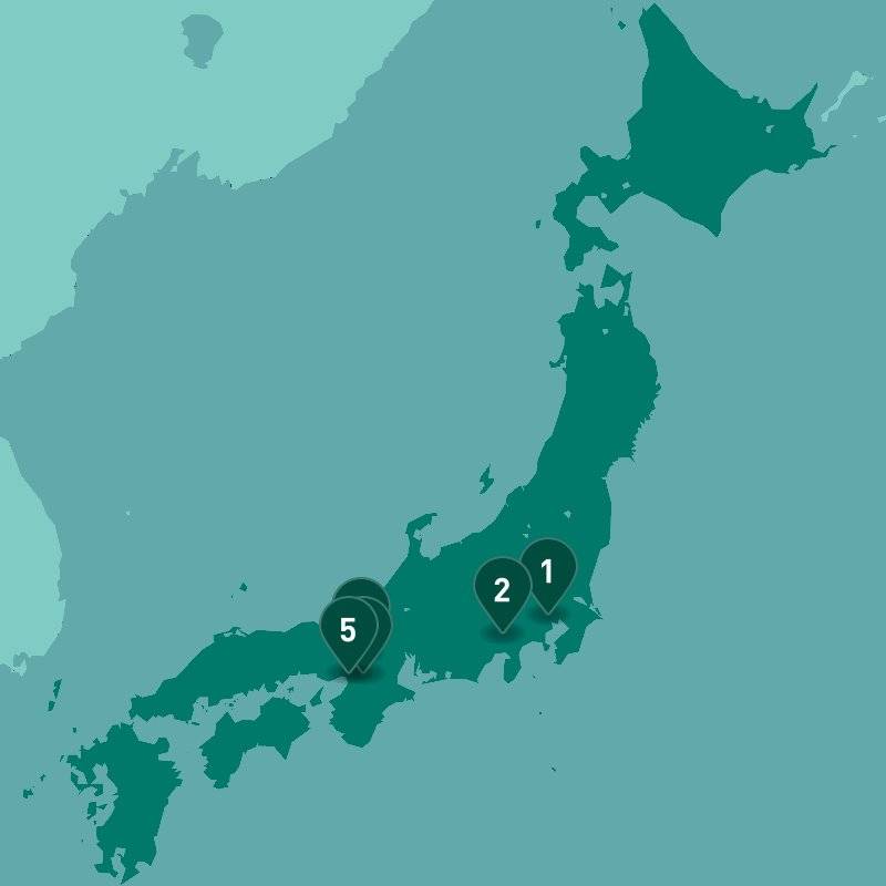 Must-Sees in Japan map