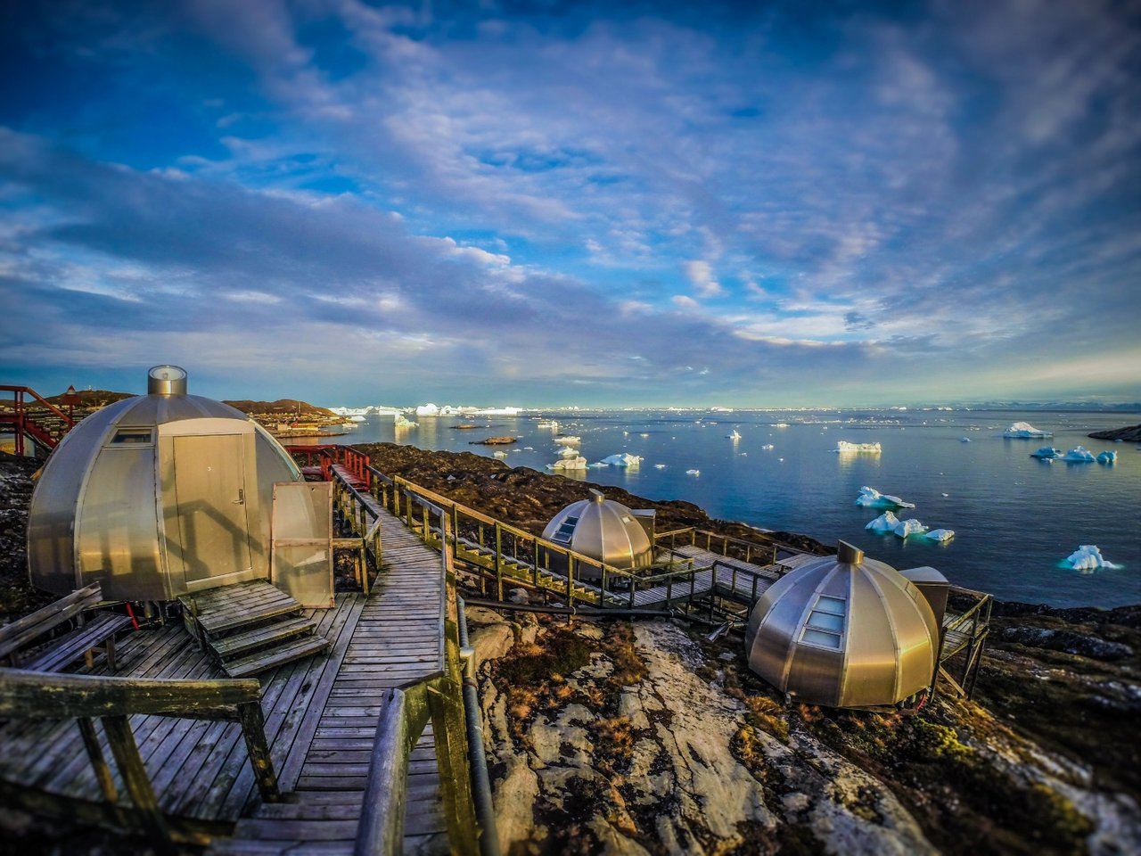 [Greenland Ilulissat #5] Local fishing and Arctic hotel with glacier view