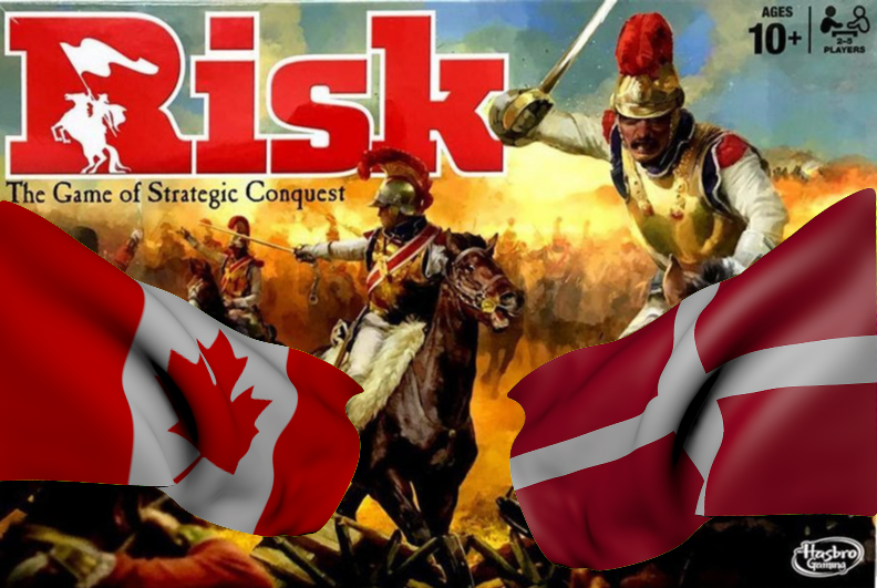 Real world game of Risk - Denmark and Canada duke it out over an island.