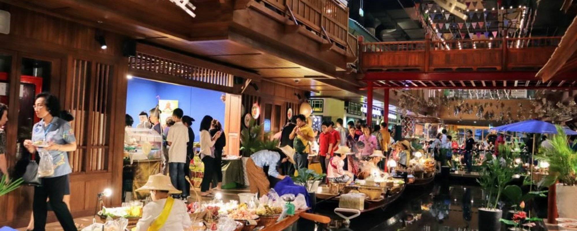 Have you ever seen a floating market in a mall?