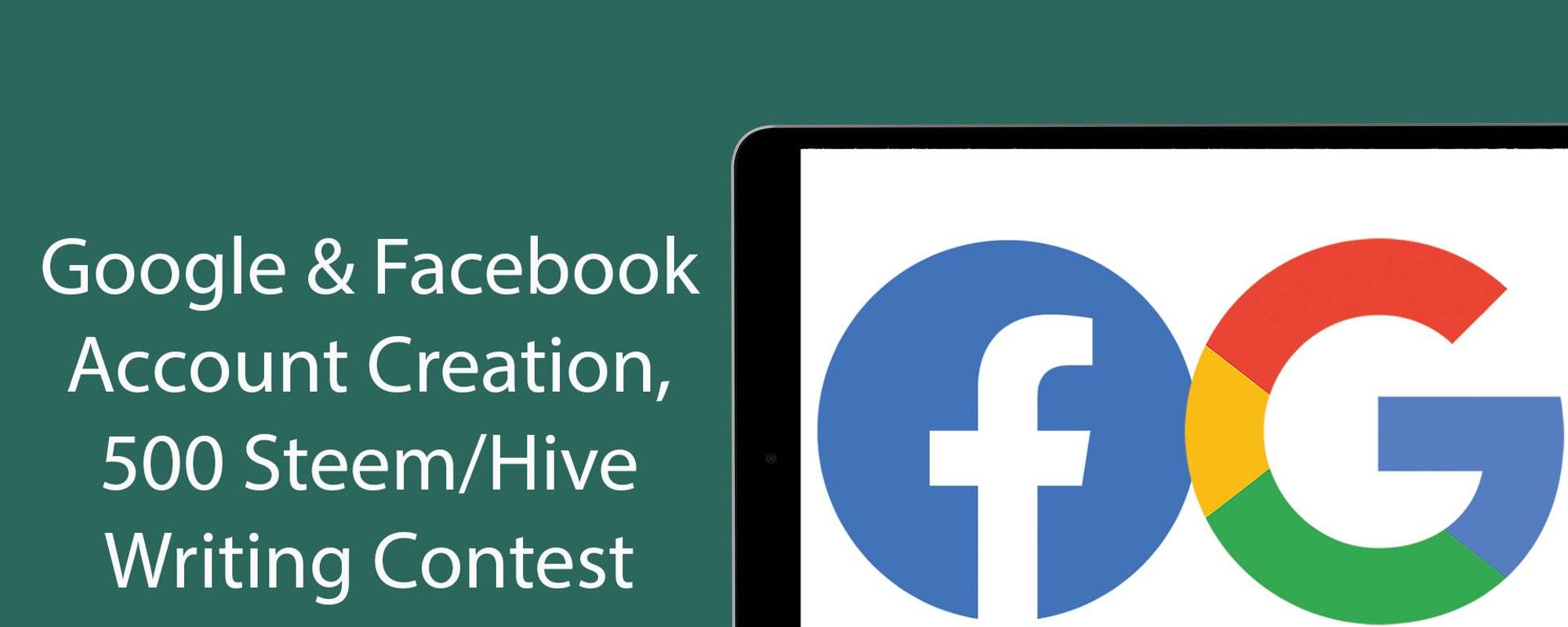 EasyAccountCreation With Facebook And Google + 500 Steem / Hive Writing Contest