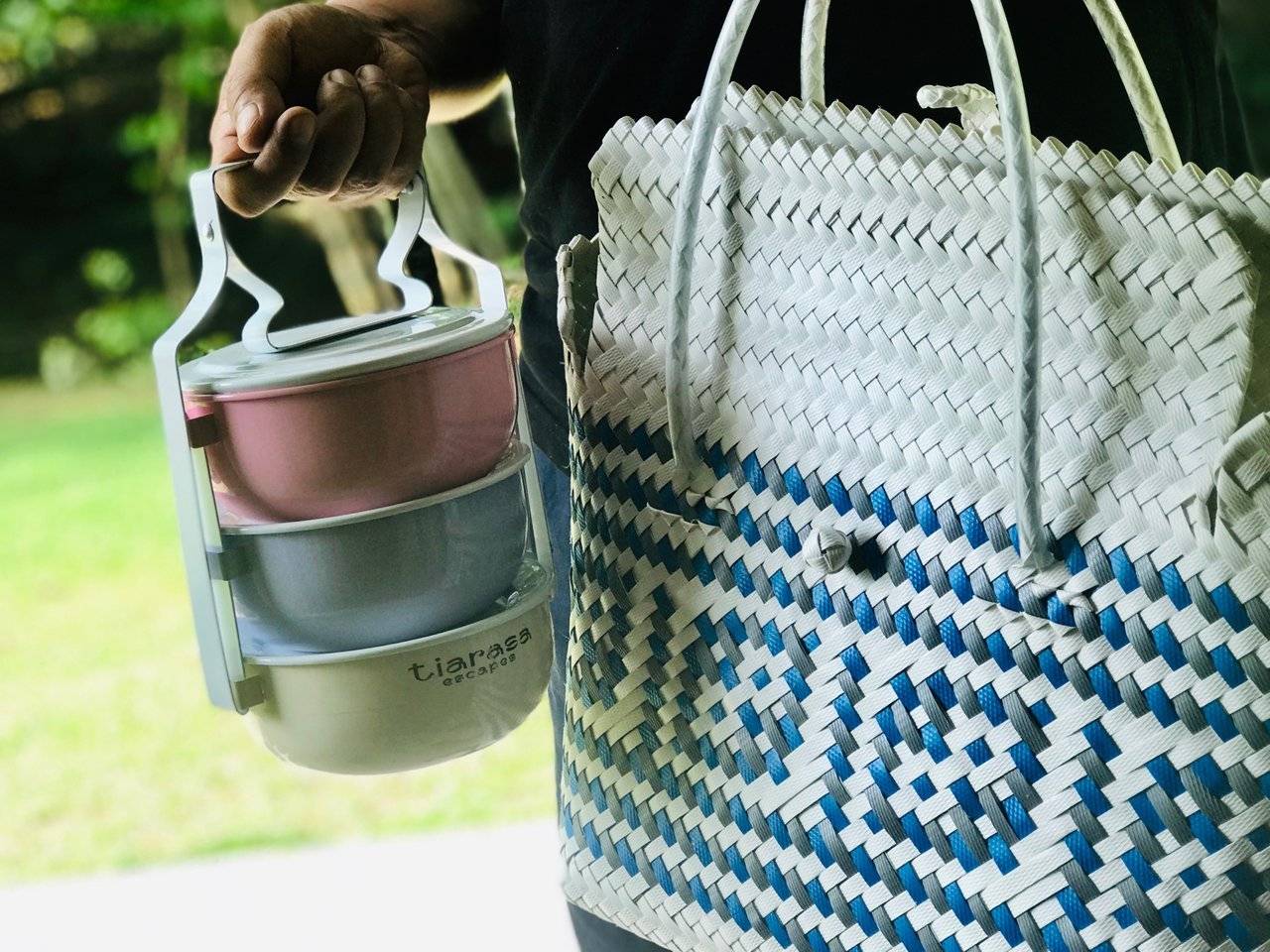 The next day, we requested Breakfast sent to our Tents as we went to bed very late. Delivered in this Tiffin carrier and Hand Woven Basket, it brought on the nostalgia. 