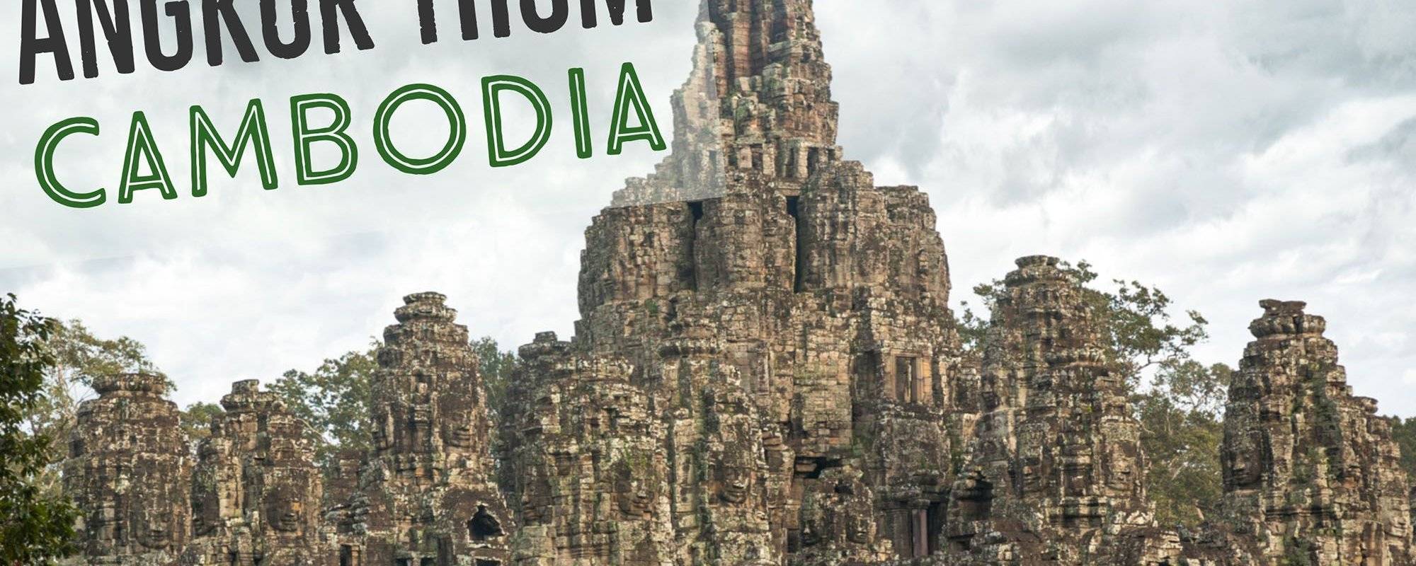 Angkor Thom And The Faces Of Bayon In Cambodia.