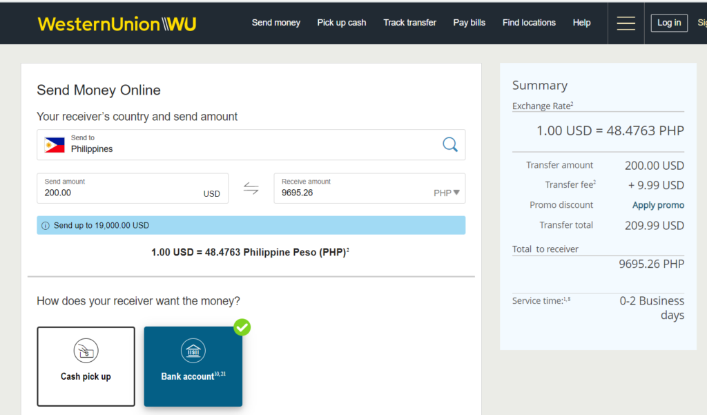 Western Union $9.99 fee + poor FX rates