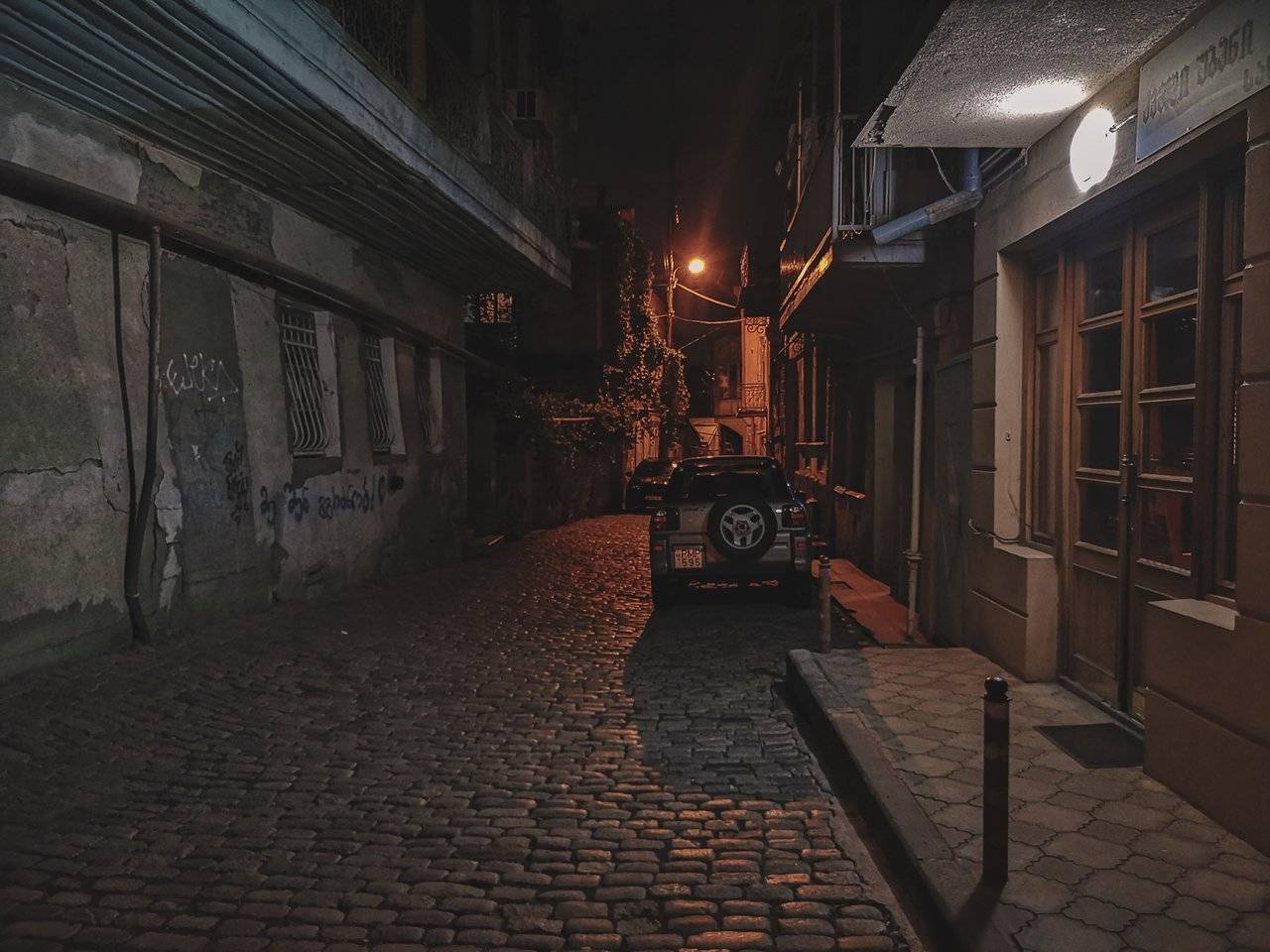 Dark street of Tbilisi, Georgia