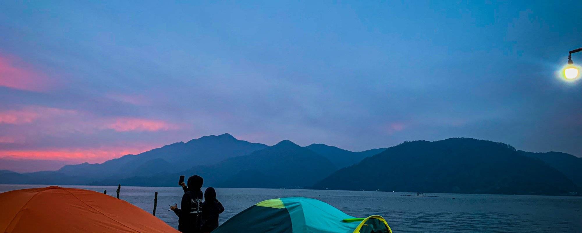 Camping by the Lake While Enjoying Nature and the Sunrise