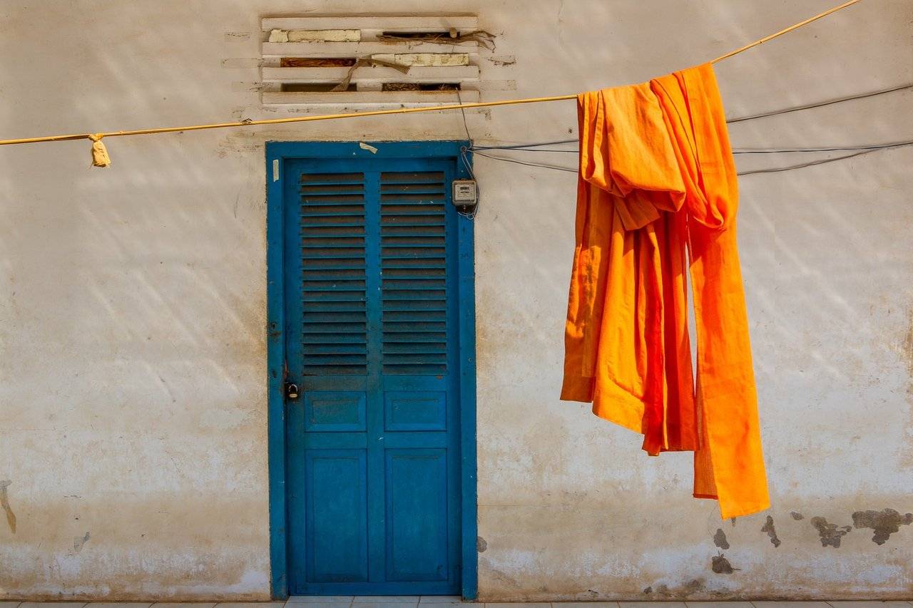 Monks Robes Drying outside a Monastery