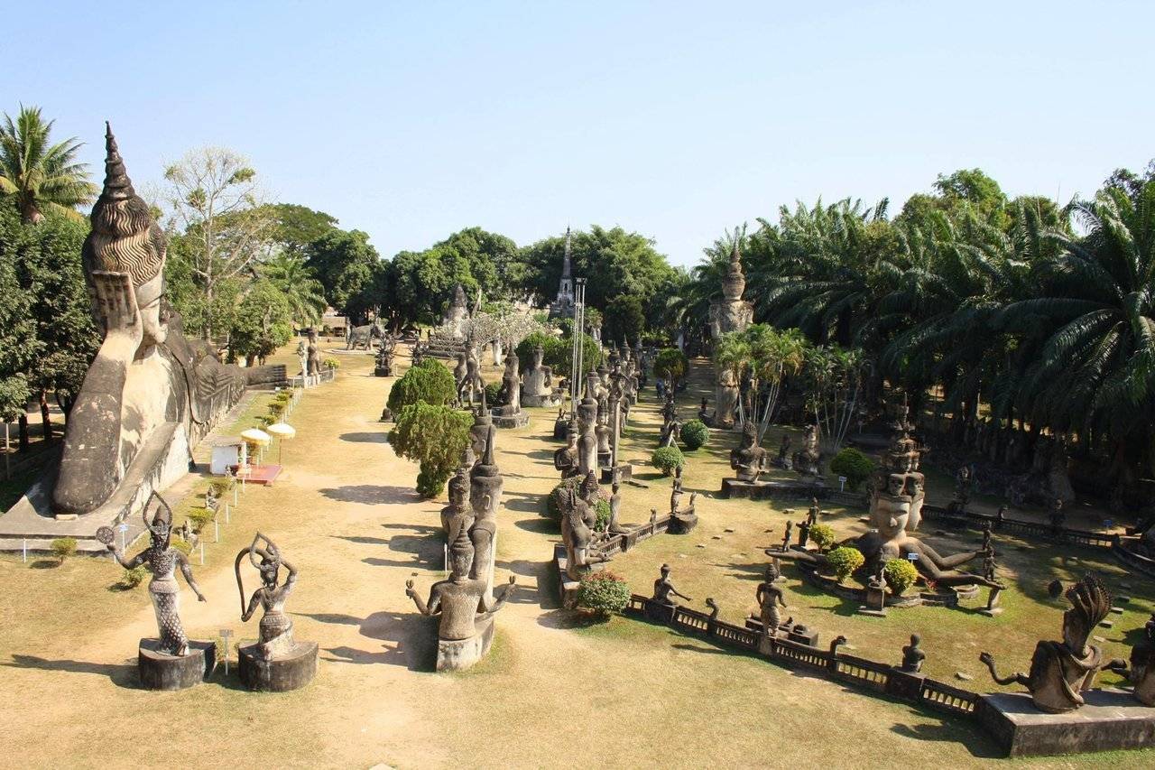 Buddha Park is located about 26 km outside of Vientiane. The riverside park contains more than 200 Buddhist and Hindu concrete statues.
