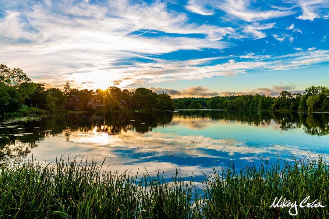 An epic New England Sunset - Ell Pond Melrose Massachusetts.