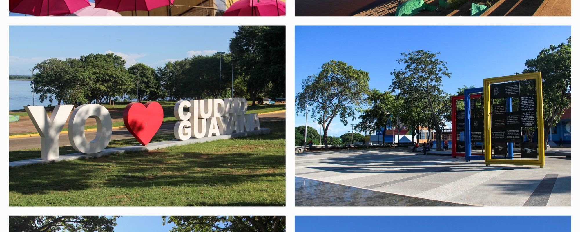 Among 20 photographic postcards of places in Ciudad Guayana