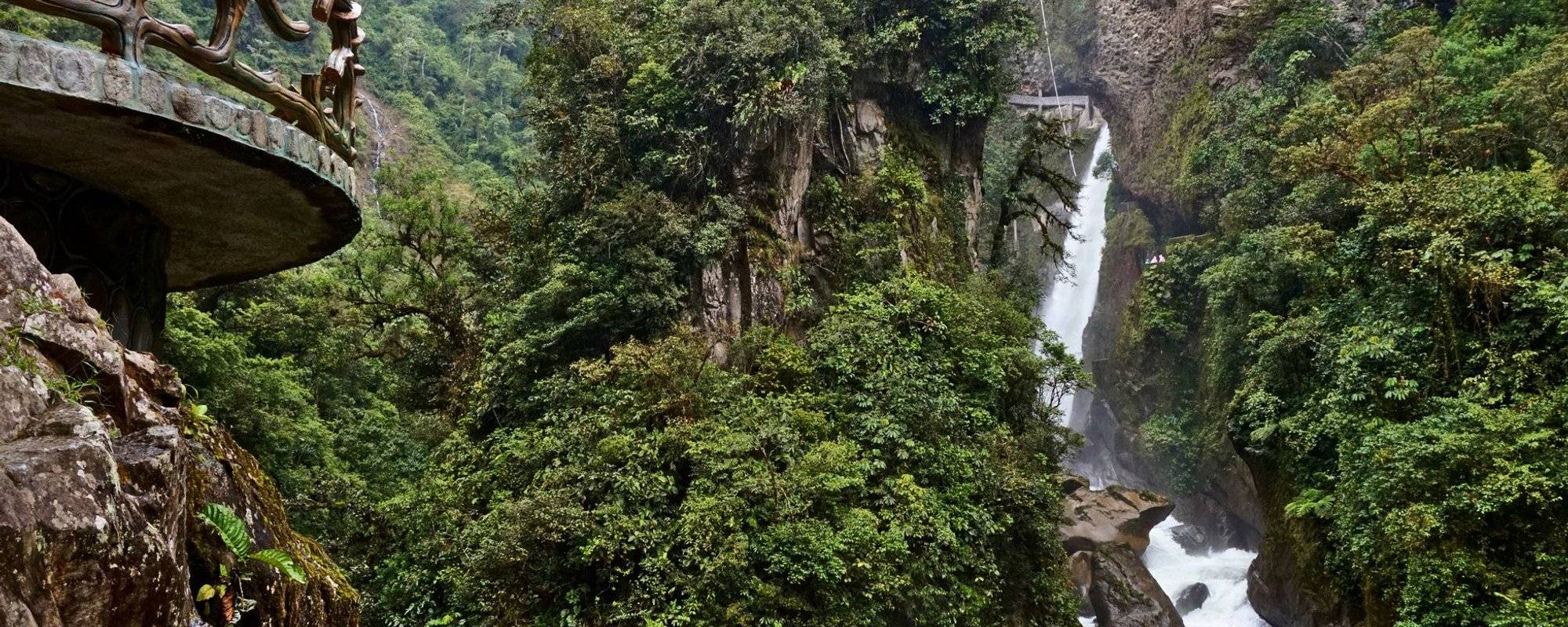 Tall Mountains, Deep Gorges and Spectacular Waterfalls of Tungurahua (Baños)