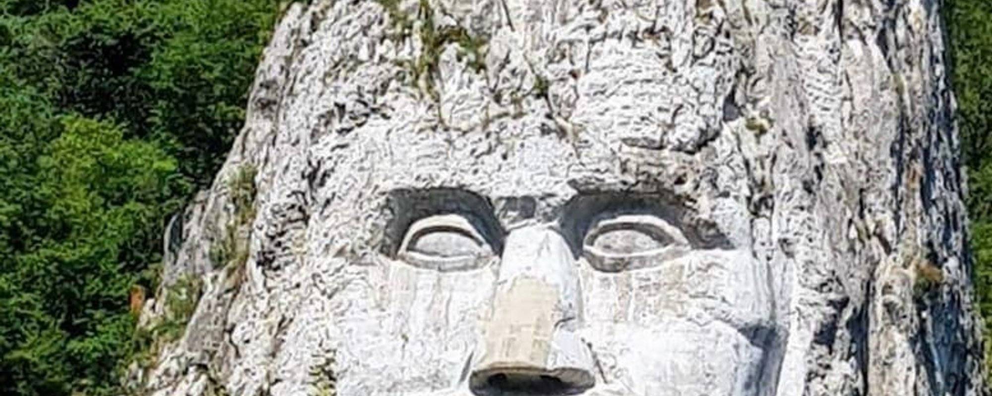 The statue of Decebal, the largest stone sculpture in Romania