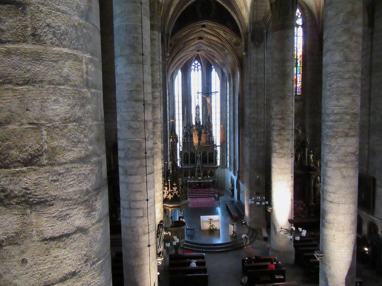 View from the choir to the nave of St. Bartholomew's Cathedral.JPG