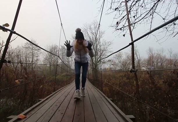 Hanging bridges of the Minija River