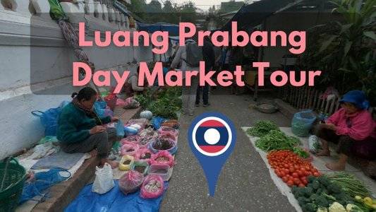 Luang Prabang Laos Day Market Virtual Food Tour | Walking Tour