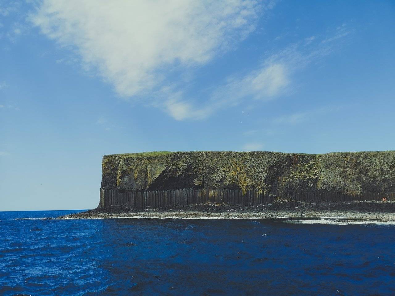 Geological layers of Staffa Island, Hebrides, Scotland