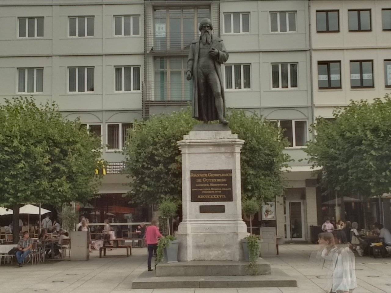 Statue of Johannes Gutenberg at Gutenbergplatz