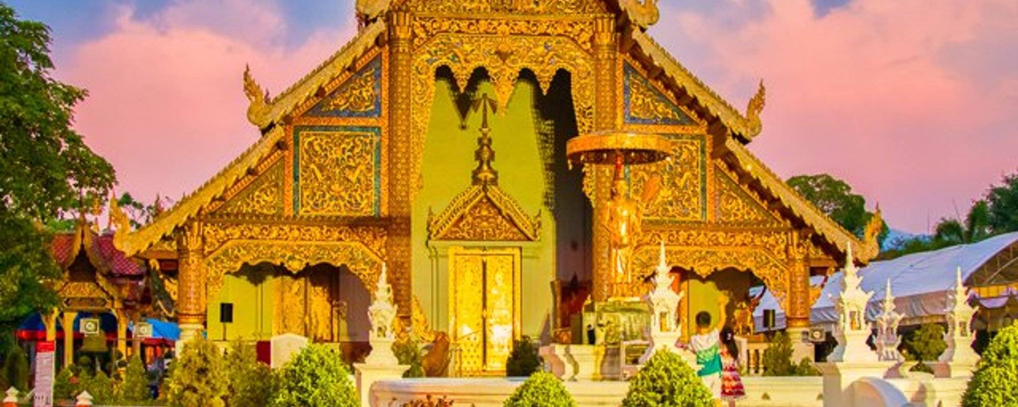 Wat Phra Singh and its golden stupas