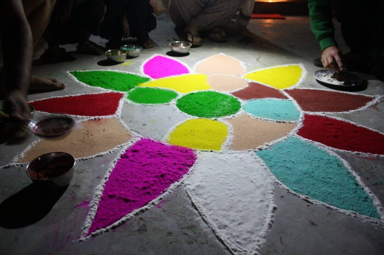  Decorations for the Diwali festival, This piece of art was created by two volunteers from France.