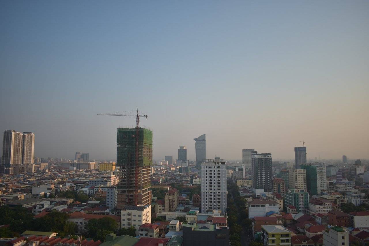 Rooftop Image of Phnom Penh from Courtyard Hotel - North