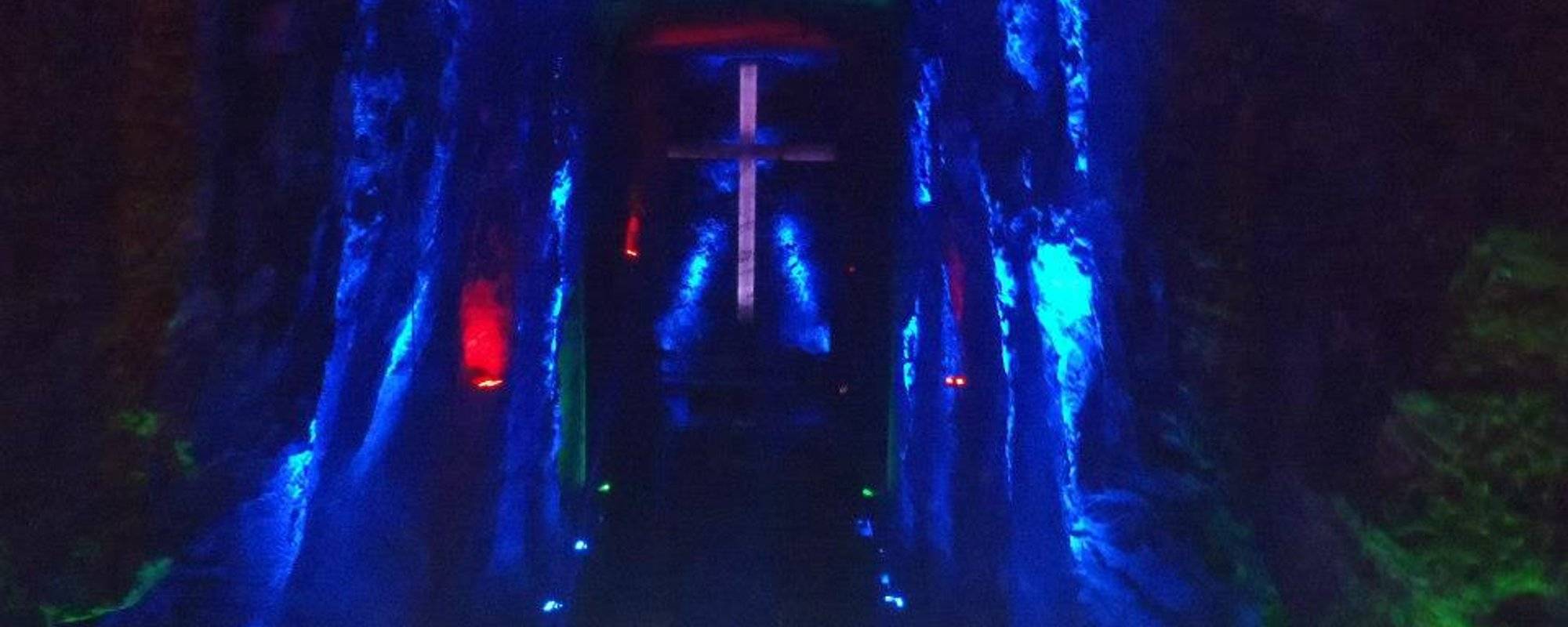 A cathedral inside a mine in Zipaquira Colombia / Tourism and Travel.