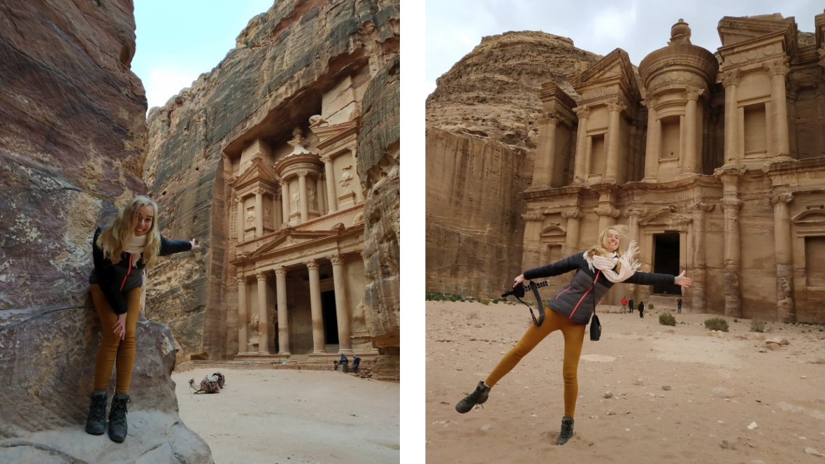 The famous Treasury of Petra & the Monastery (Al-Deir)