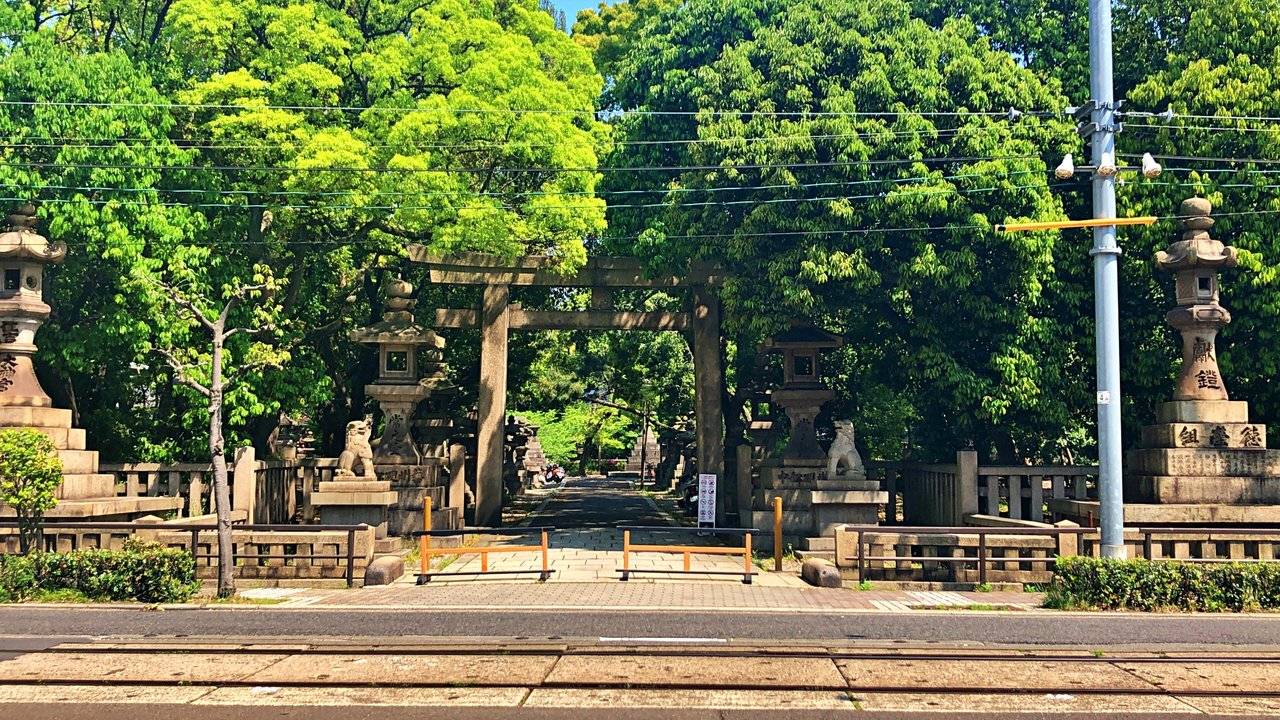One of the entrances to the Shinto shrine in Sumiyoshi-ku