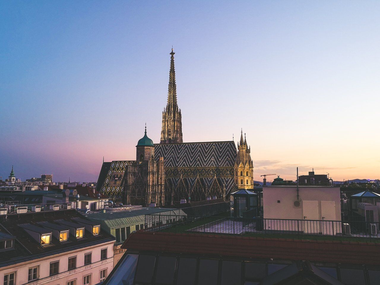 On the horizon, to the right of Stephansplatz, the two peaks of Mount Schneeberg are visible. Photo by Alis Monte [CC BY-SA 4.0], via Connecting the Dots