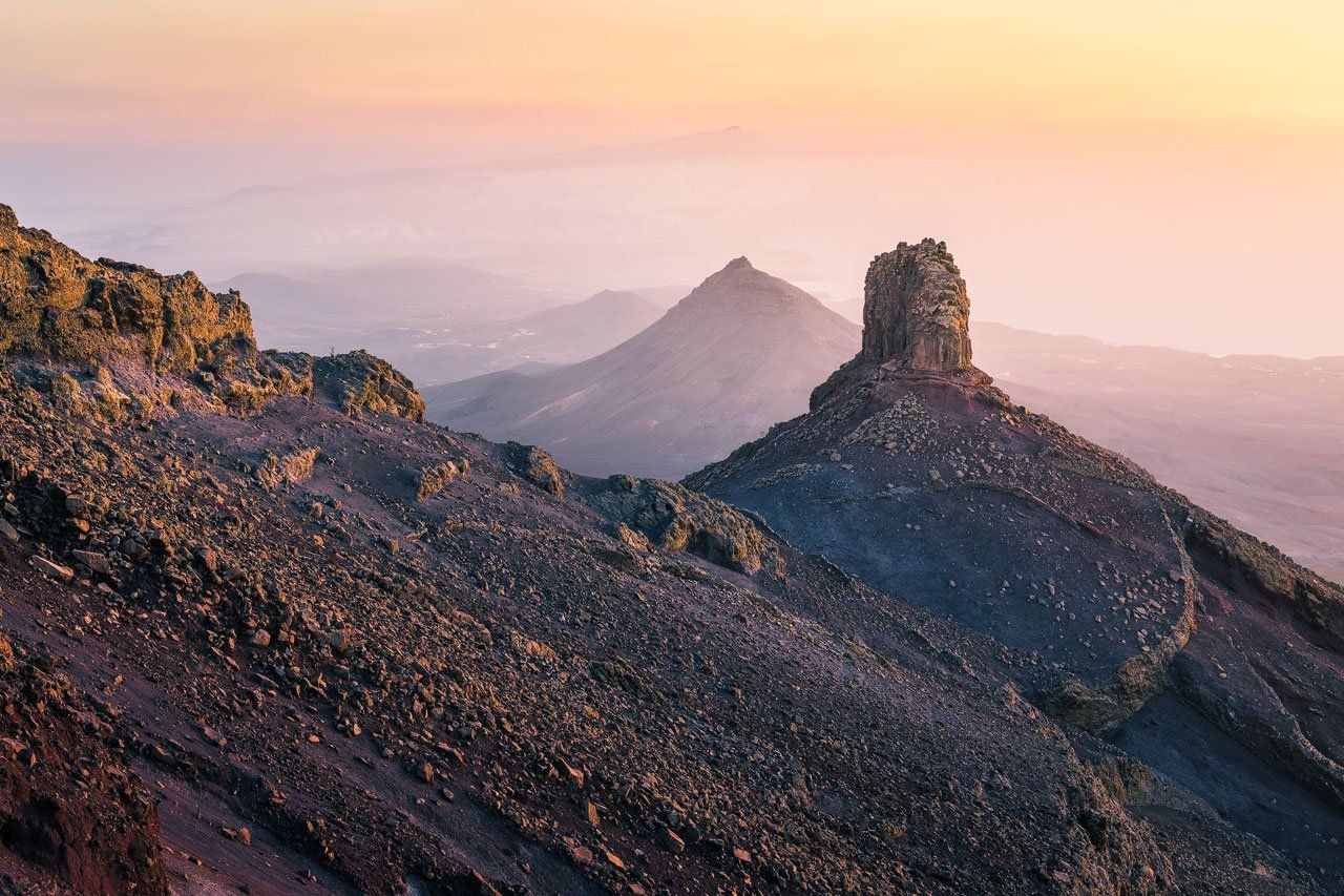 Golden Sunset Light on the rocks of Cardon Massif