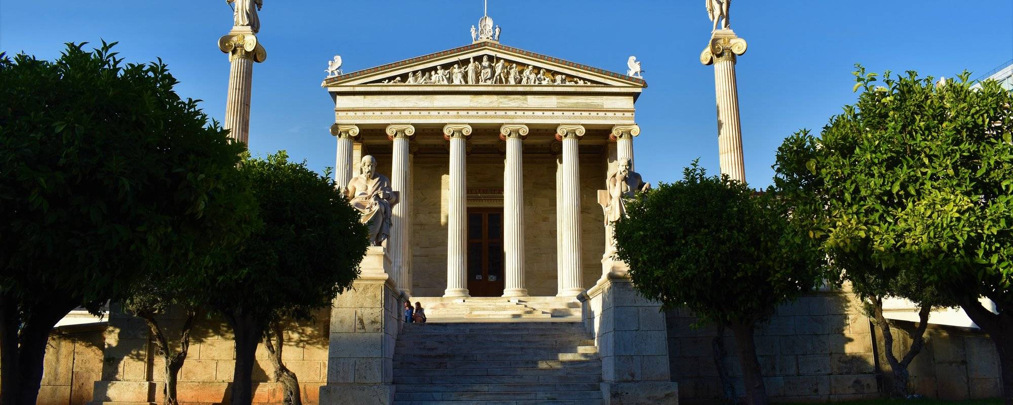 The neoclassical architectural trilogy of Athens.
