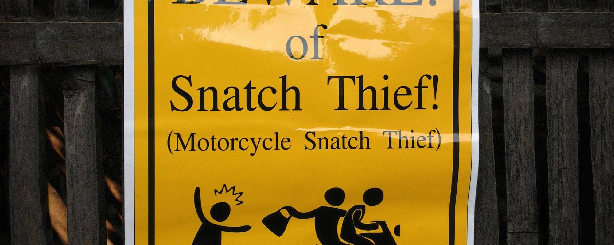 Beware of motorbike snatch thieves!