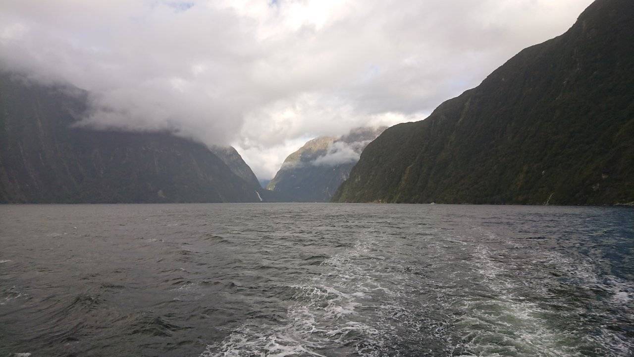 Heading out to the mouth of the fjord, there's many waterfalls to admire...