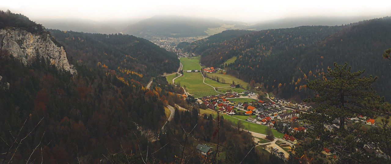 The scenic view from the top of Hausstein, the rock of Myrafalls. Photo by Alis Monte [CC BY-SA 4.0], via Connecting the Dots