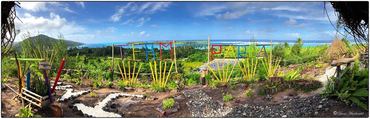 Panorama from hilltop at Parea on Huahine