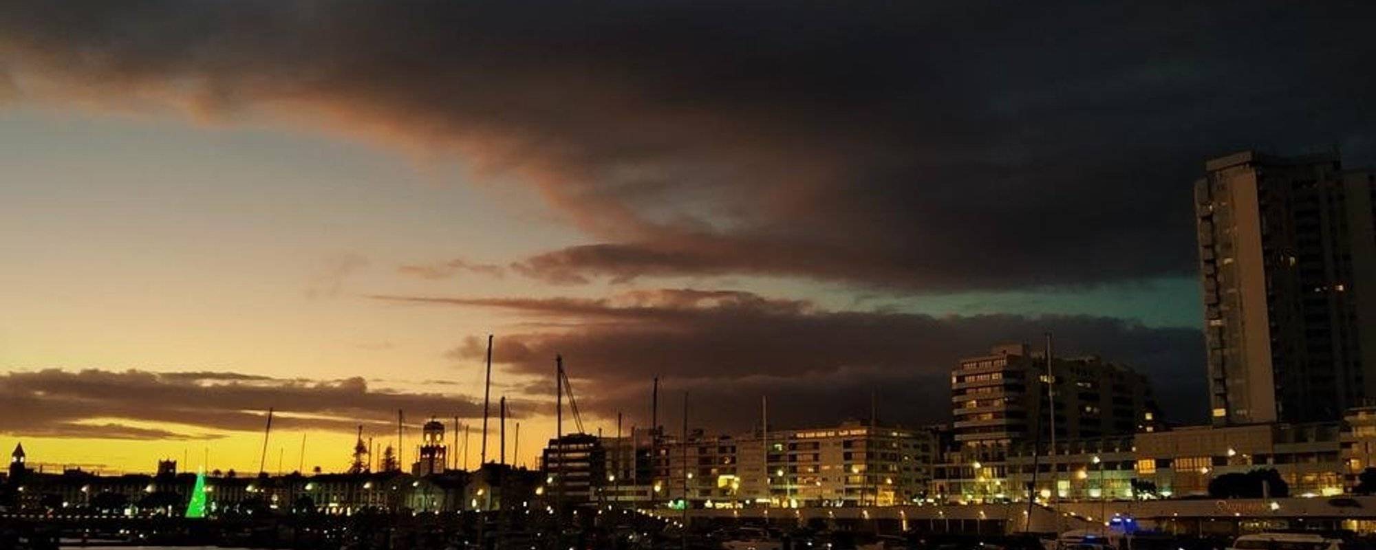 Golden Hour: captivating sunset over Ponta Delgada downtown