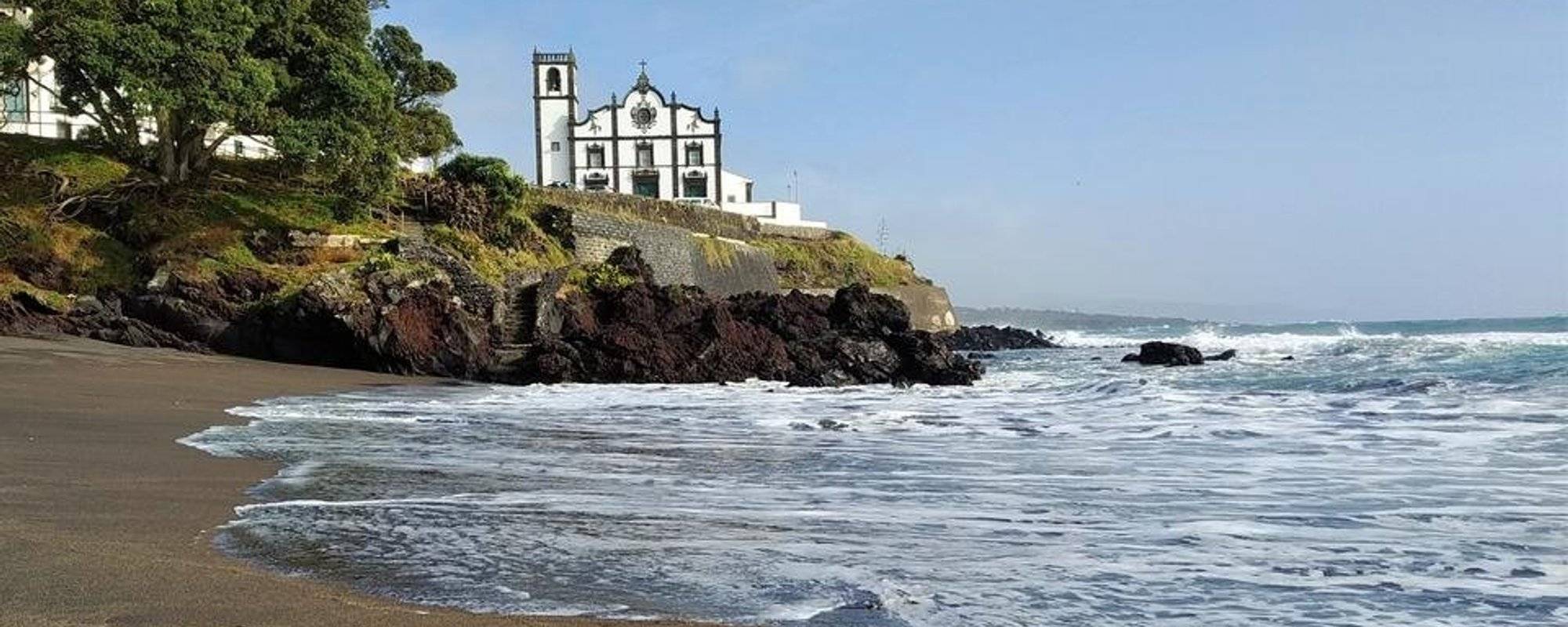 Beauties of Azores: picturesque Church of Sao Roque in Ponta Delgada