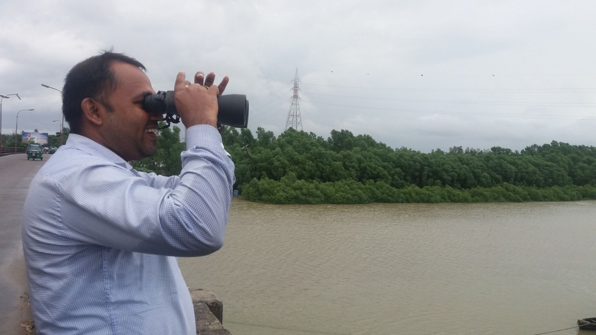 My brother in law, watching the way..