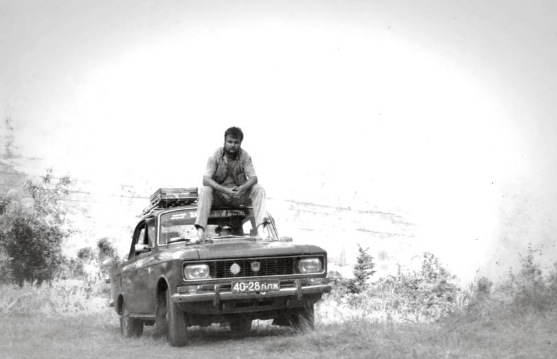 Mano tėtis Gintautas Šlevas, kelionėje link Juodosios jūros, 1990 m.
